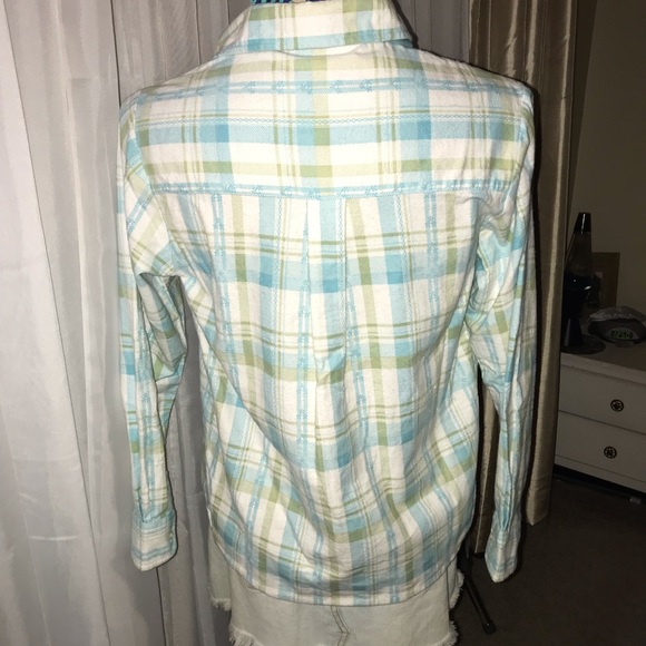 4/$20 Haband! NWOT Plaid flannel shirt - Picture 4 of 7
